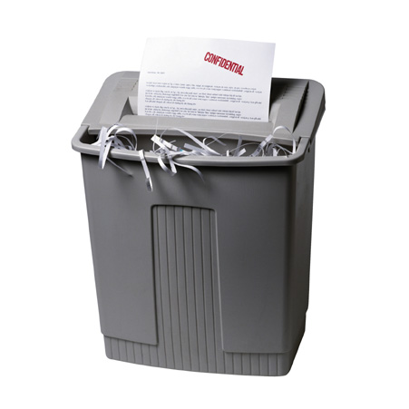 a paper shredding a confidential document